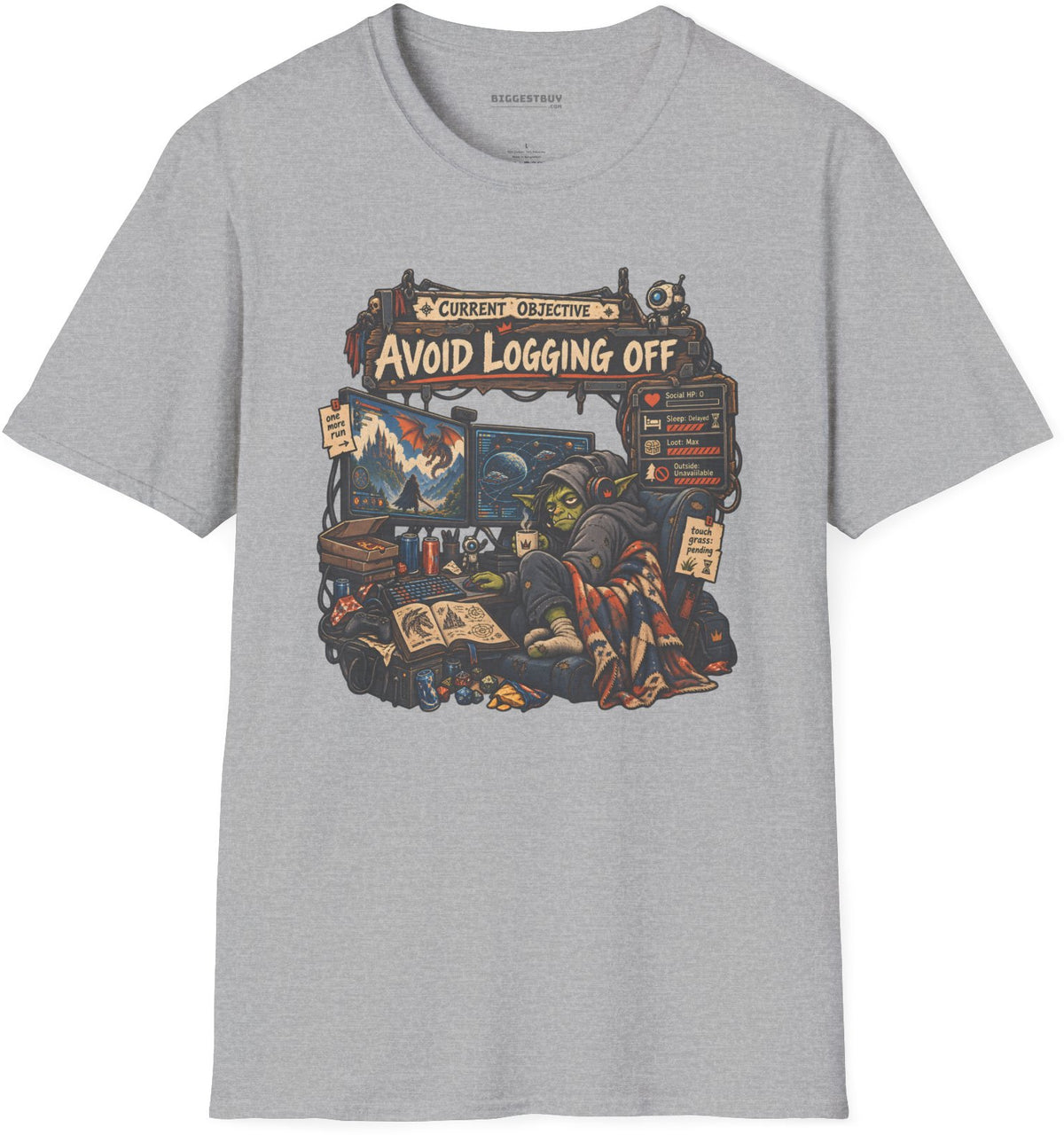Logoff Dodge - Softstyle T-Shirt in Sport Grey, front view