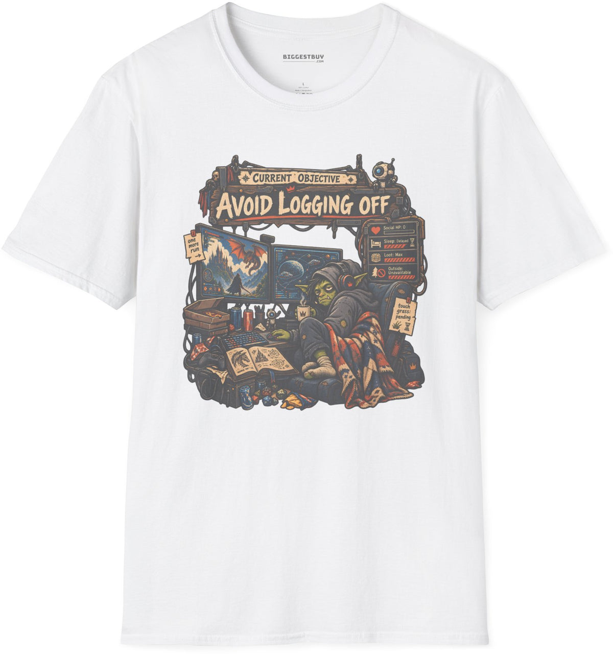 Logoff Dodge - Softstyle T-Shirt in White, front view