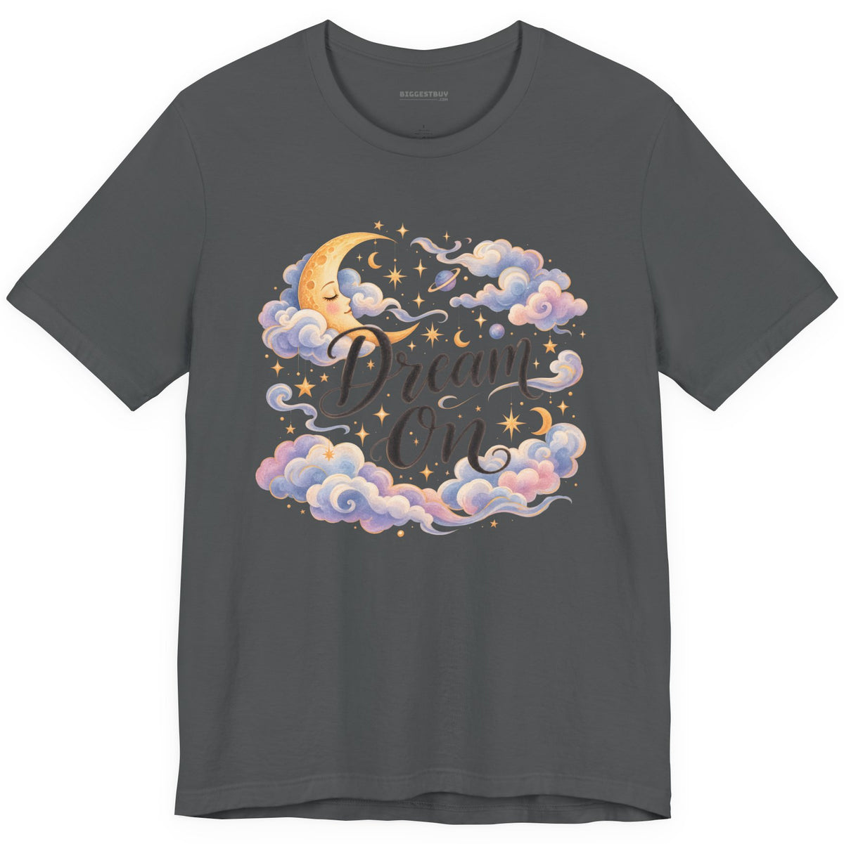 Lunar Dreams - Classic Jersey Tee in Asphalt, front view