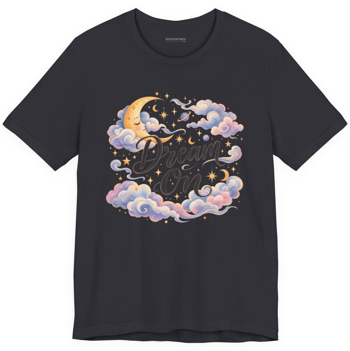 Lunar Dreams - Classic Jersey Tee in Dark Grey, front view