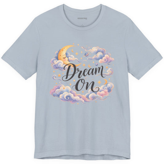 Lunar Dreams - Classic Jersey Tee in Light Blue, front view