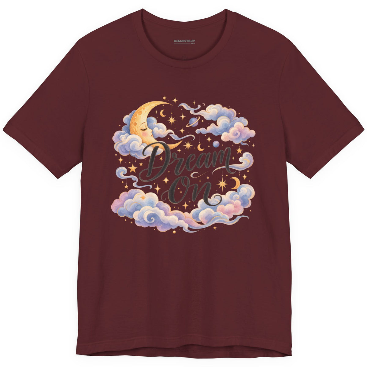 Lunar Dreams - Classic Jersey Tee in Maroon, front view