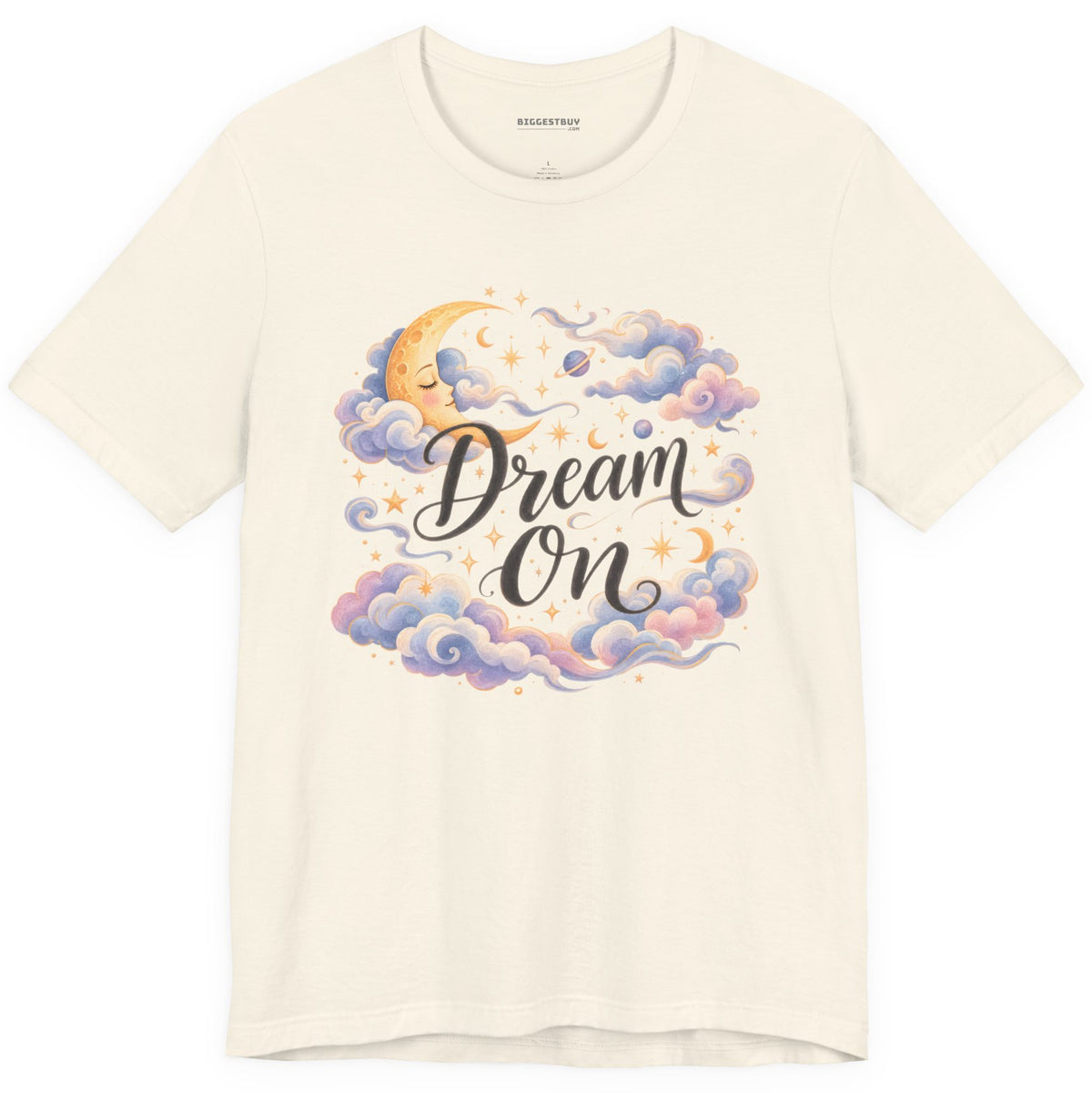 Lunar Dreams - Classic Jersey Tee in Natural, front view