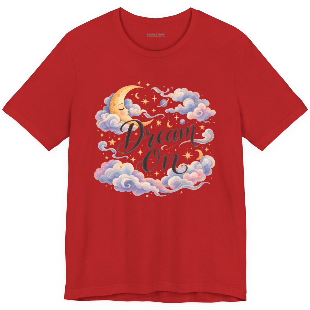 Lunar Dreams - Classic Jersey Tee in Red, front view