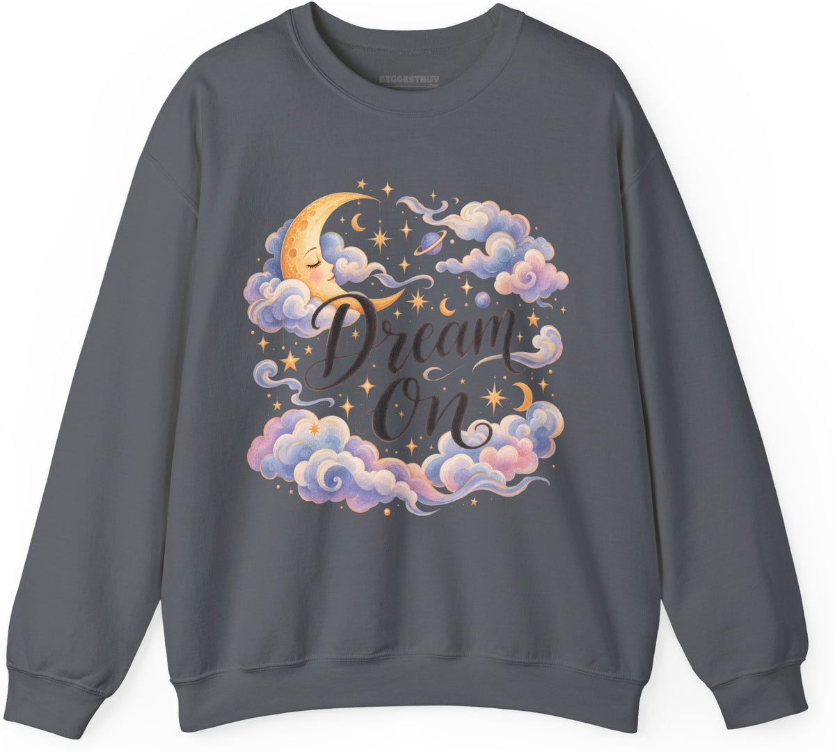 Lunar Dreams - Crewneck Sweatshirt in Charcoal, front view
