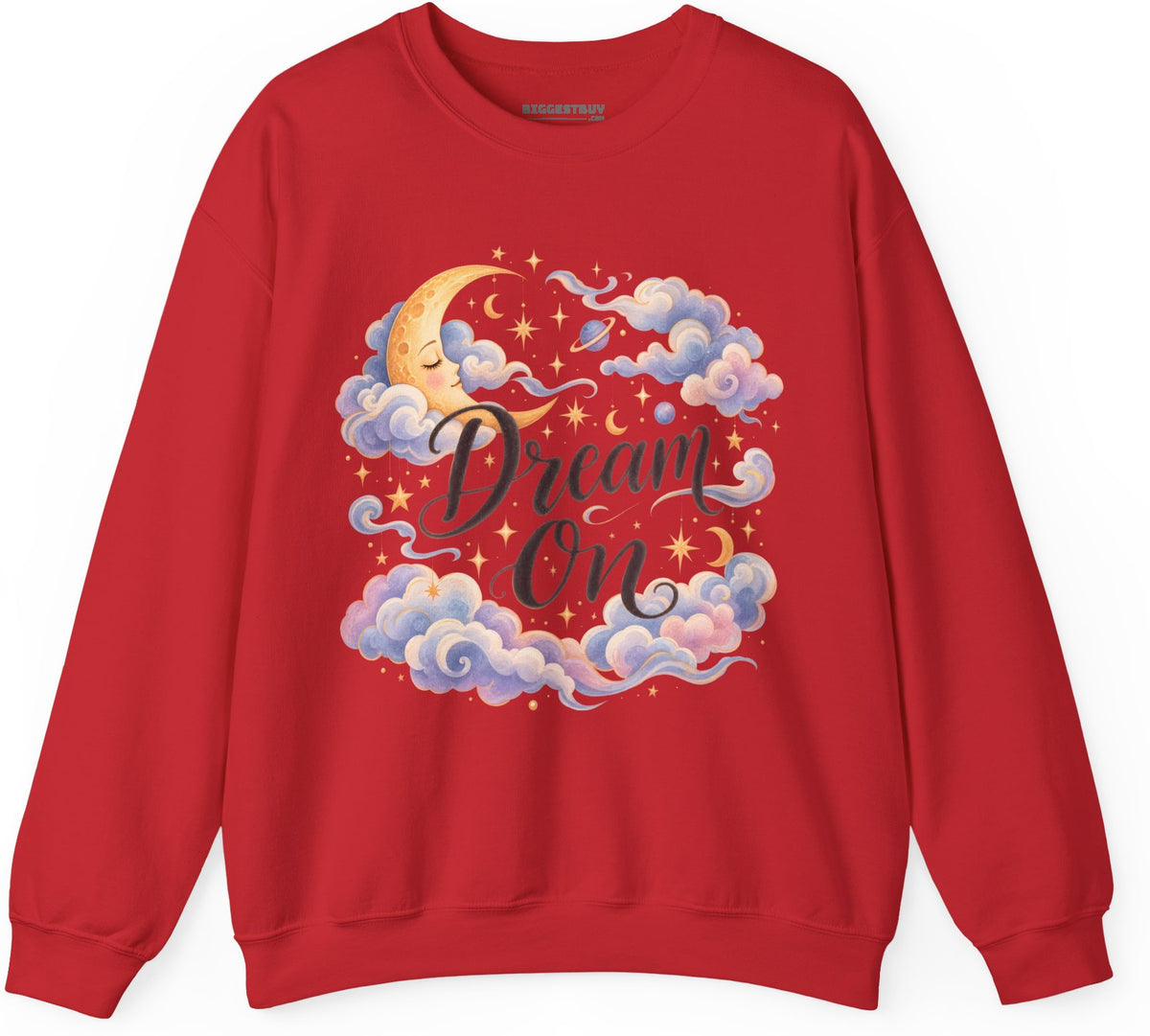 Lunar Dreams - Crewneck Sweatshirt in Red, front view