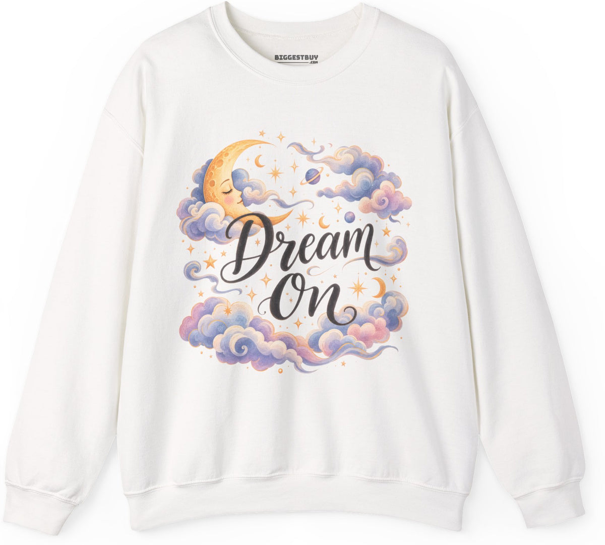 Lunar Dreams - Crewneck Sweatshirt in White, front view
