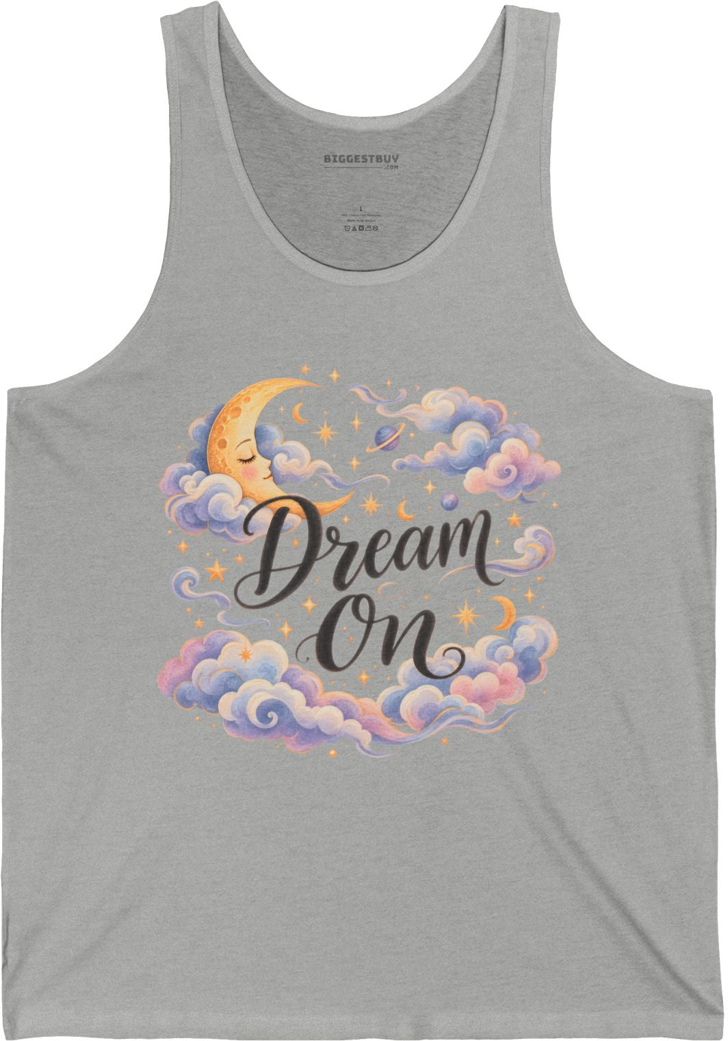 Lunar Dreams - Jersey Tank Top in Athletic Heather, front view
