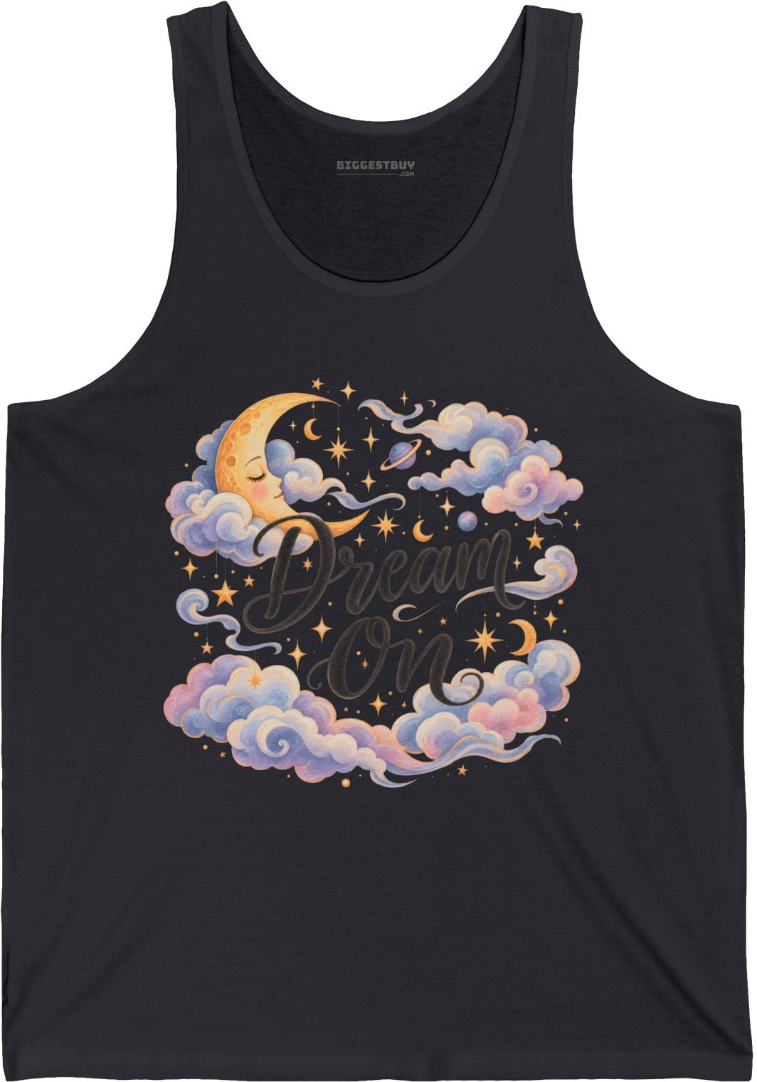 Lunar Dreams - Jersey Tank Top in Dark Grey, front view