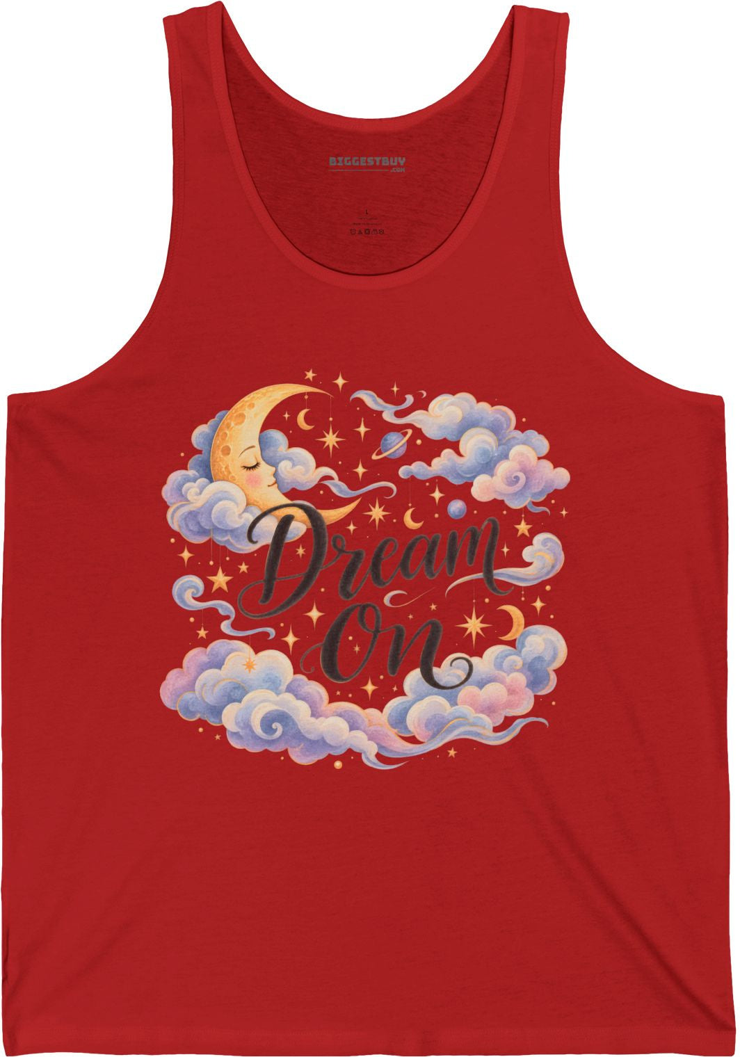 Lunar Dreams - Jersey Tank Top in Red, front view
