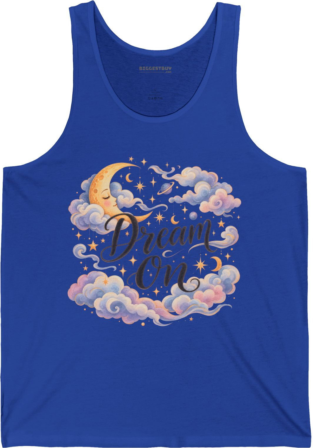 Lunar Dreams - Jersey Tank Top in True Royal, front view