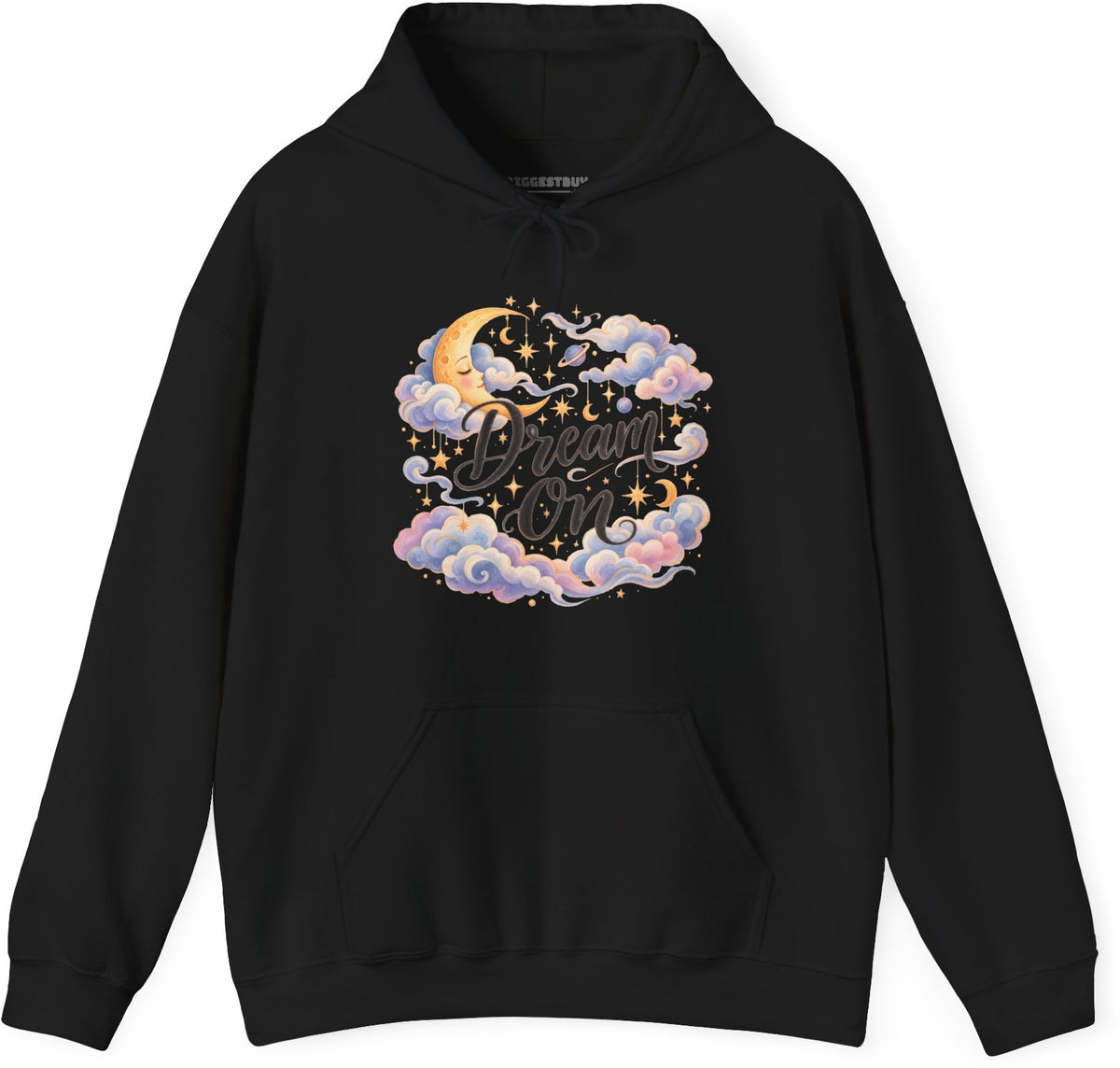 Lunar Dreams - Pullover Hoodie in Black, front view