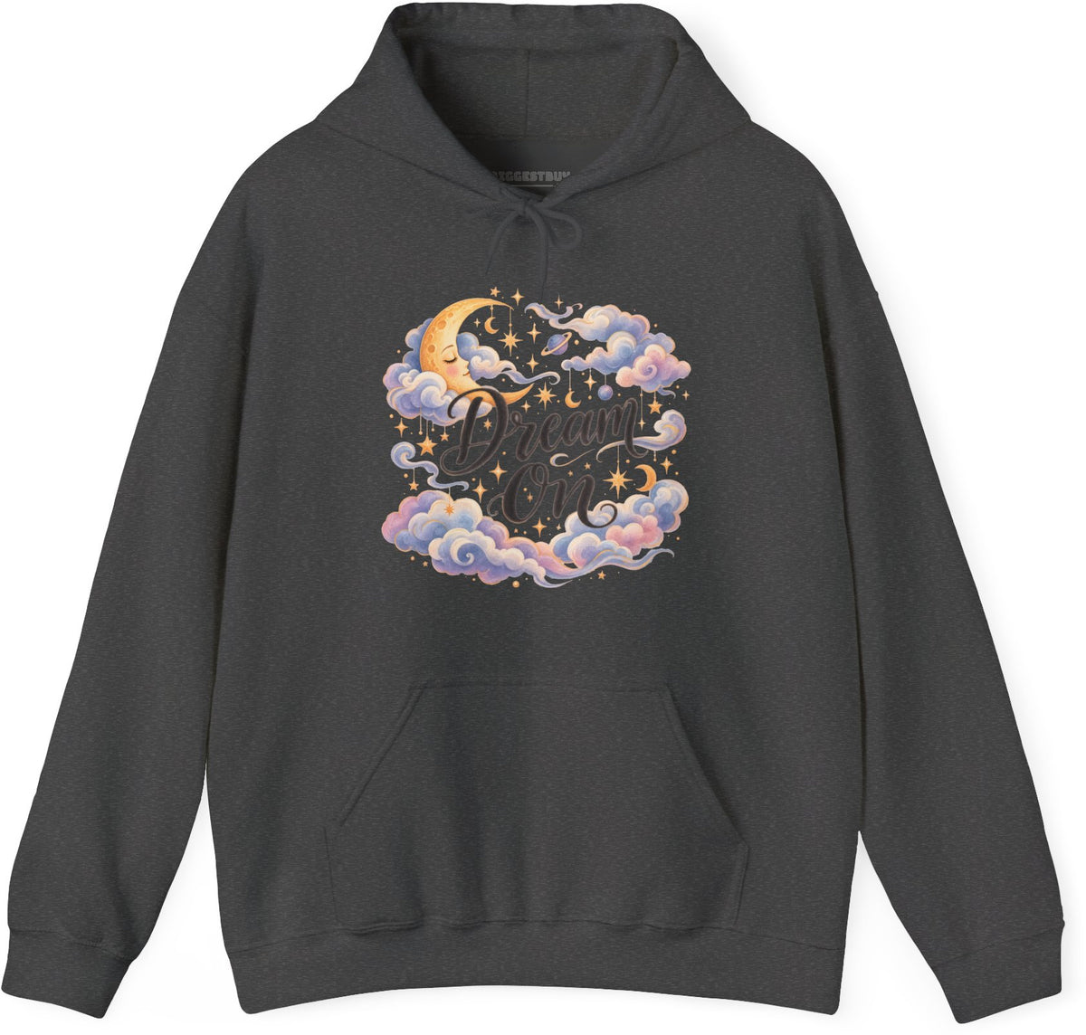 Lunar Dreams - Pullover Hoodie in Dark Heather, front view