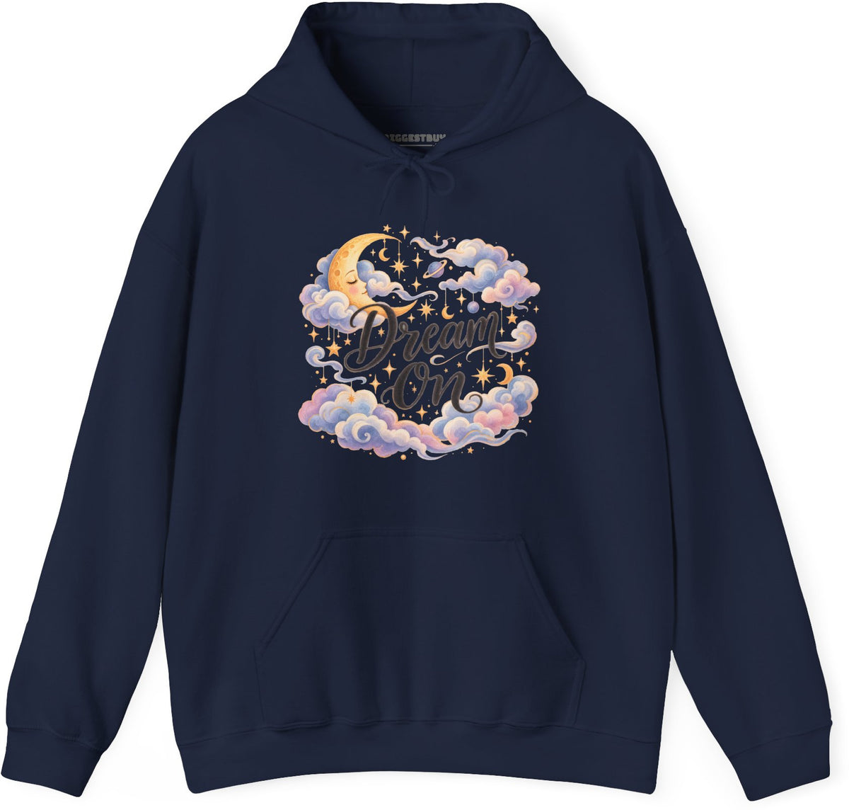 Lunar Dreams - Pullover Hoodie in Navy, front view