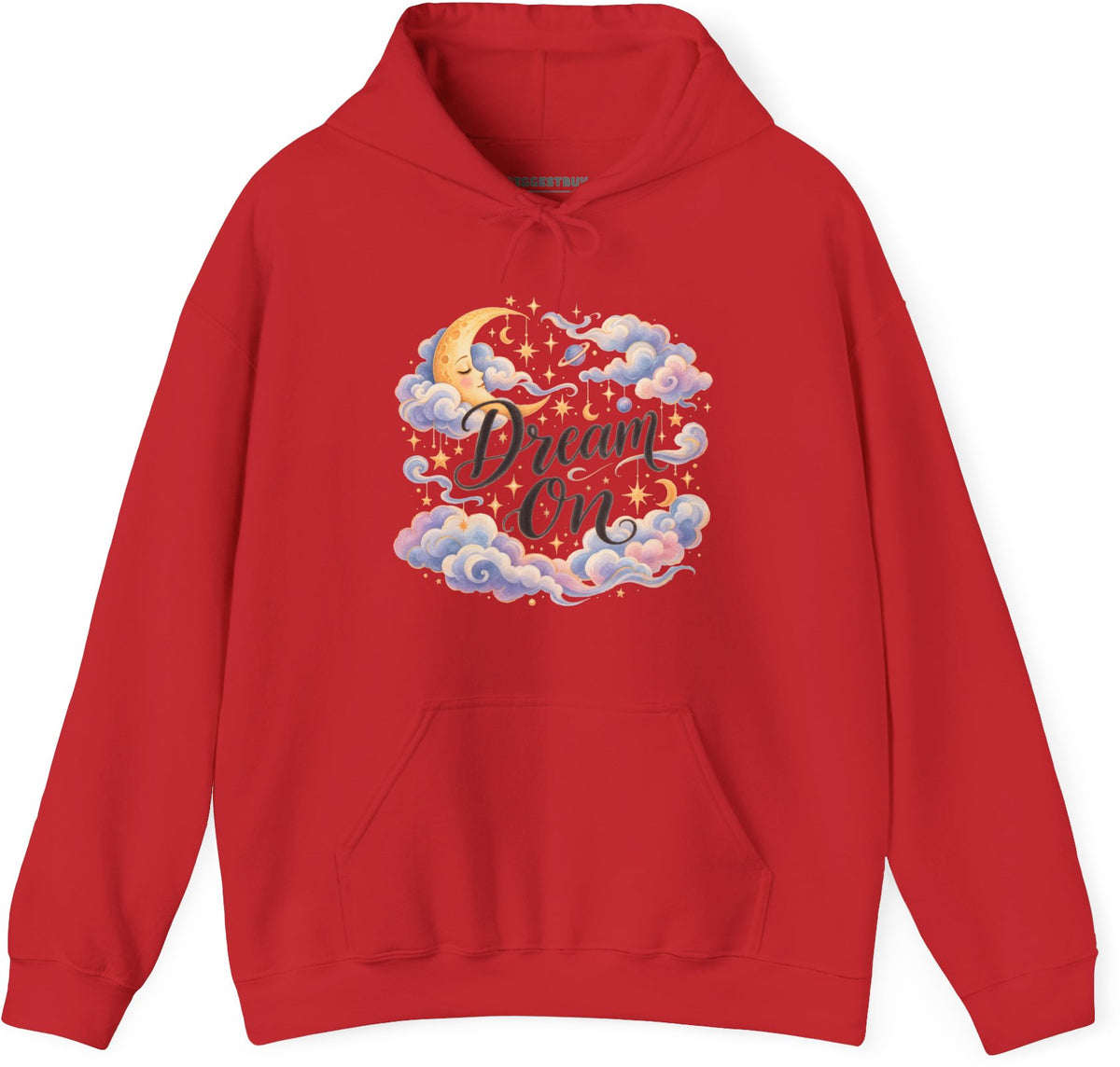 Lunar Dreams - Pullover Hoodie in Red, front view