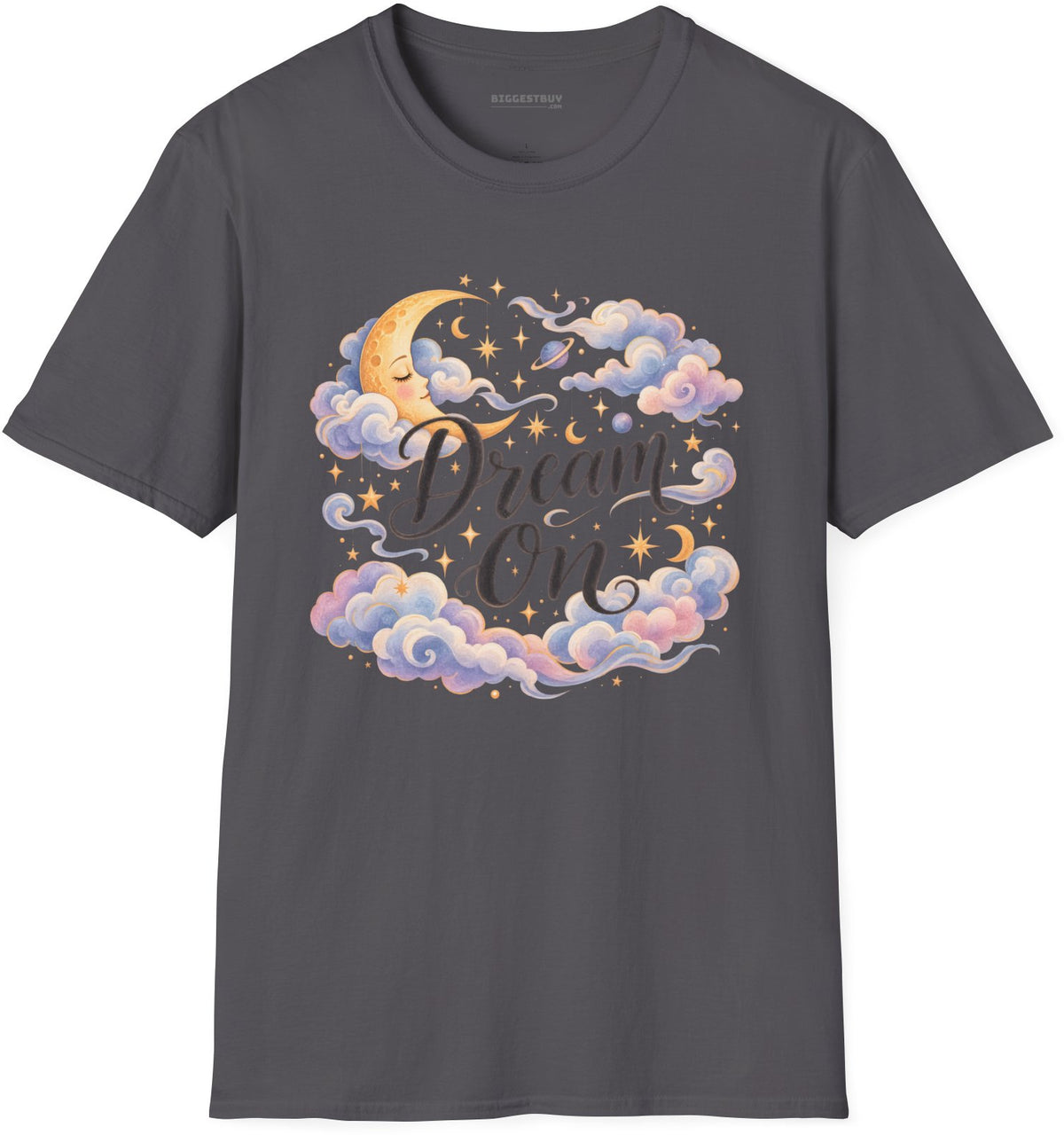 Lunar Dreams - Softstyle T-Shirt in Charcoal, front view