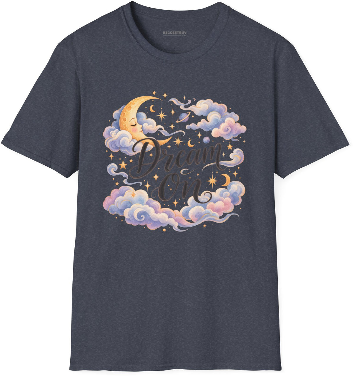 Lunar Dreams - Softstyle T-Shirt in Heather Navy, front view