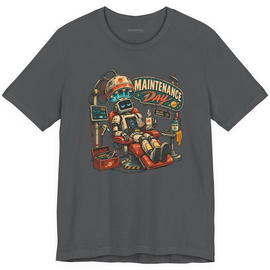 Maintenance Mode - Classic Jersey Tee in Asphalt, front view