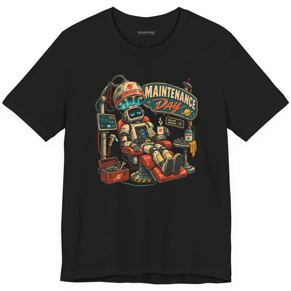 Maintenance Mode - Classic Jersey Tee in Black, front view
