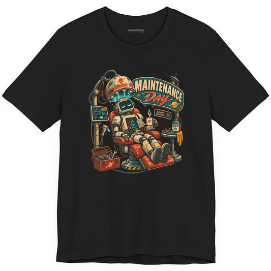 Maintenance Mode - Classic Jersey Tee in Black, front view