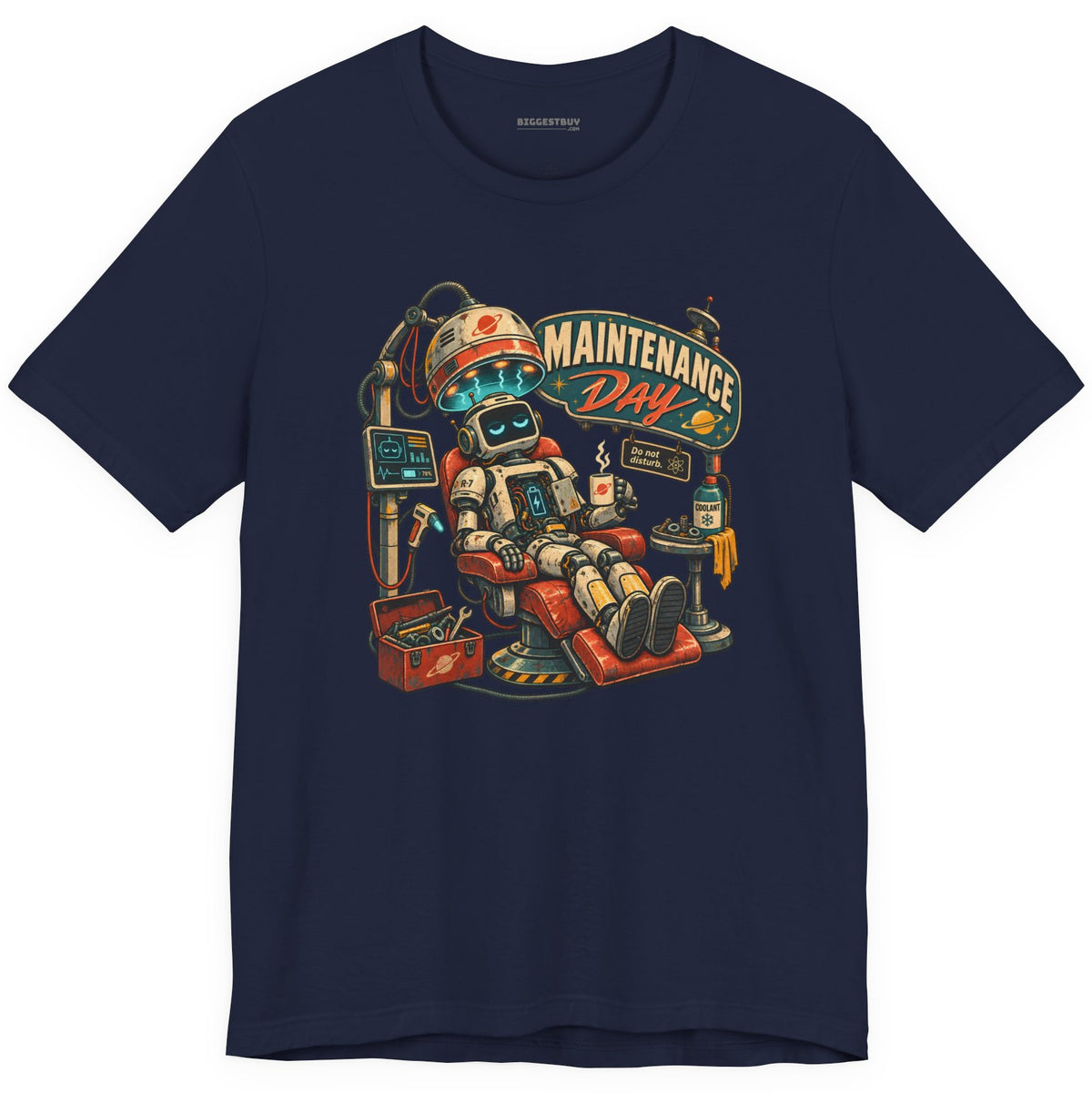 Maintenance Mode - Classic Jersey Tee in Navy, front view