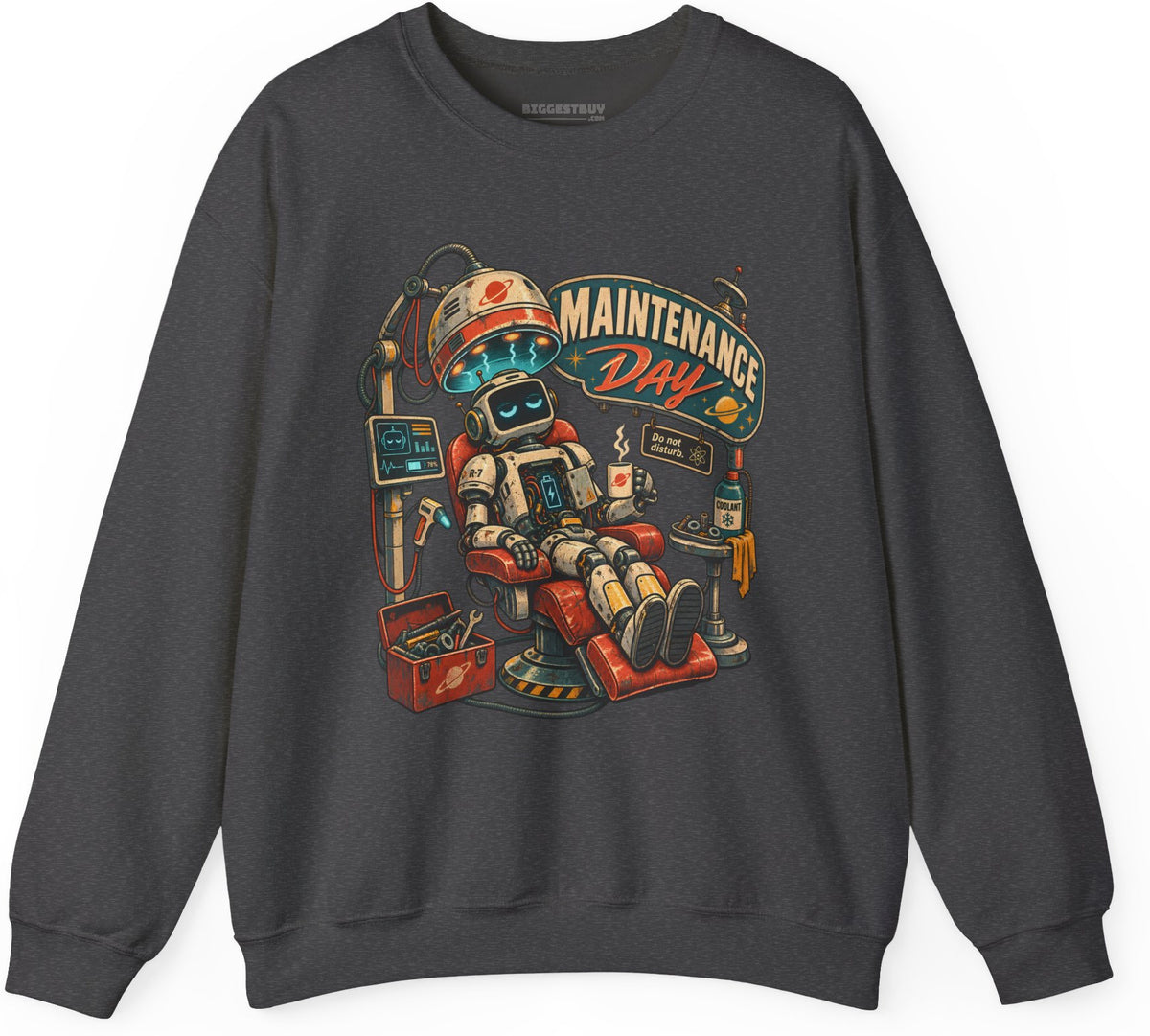 Maintenance Mode - Crewneck Sweatshirt in Dark Heather, front view