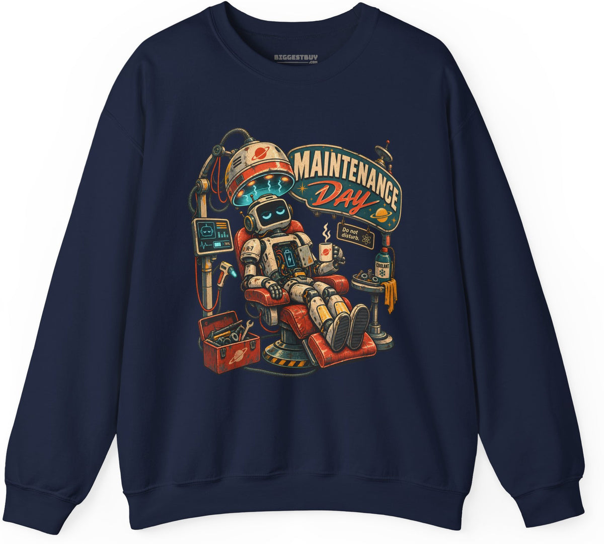 Maintenance Mode - Crewneck Sweatshirt in Navy, front view