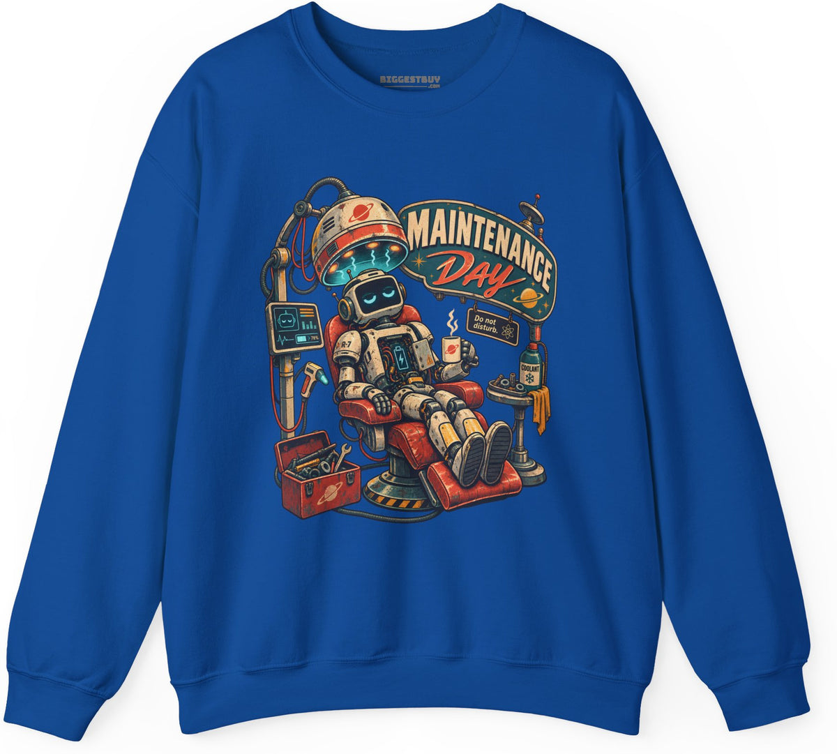 Maintenance Mode - Crewneck Sweatshirt in Royal, front view