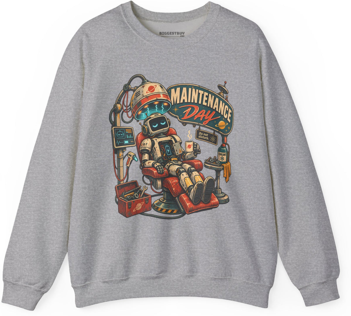 Maintenance Mode - Crewneck Sweatshirt in Sport Grey, front view