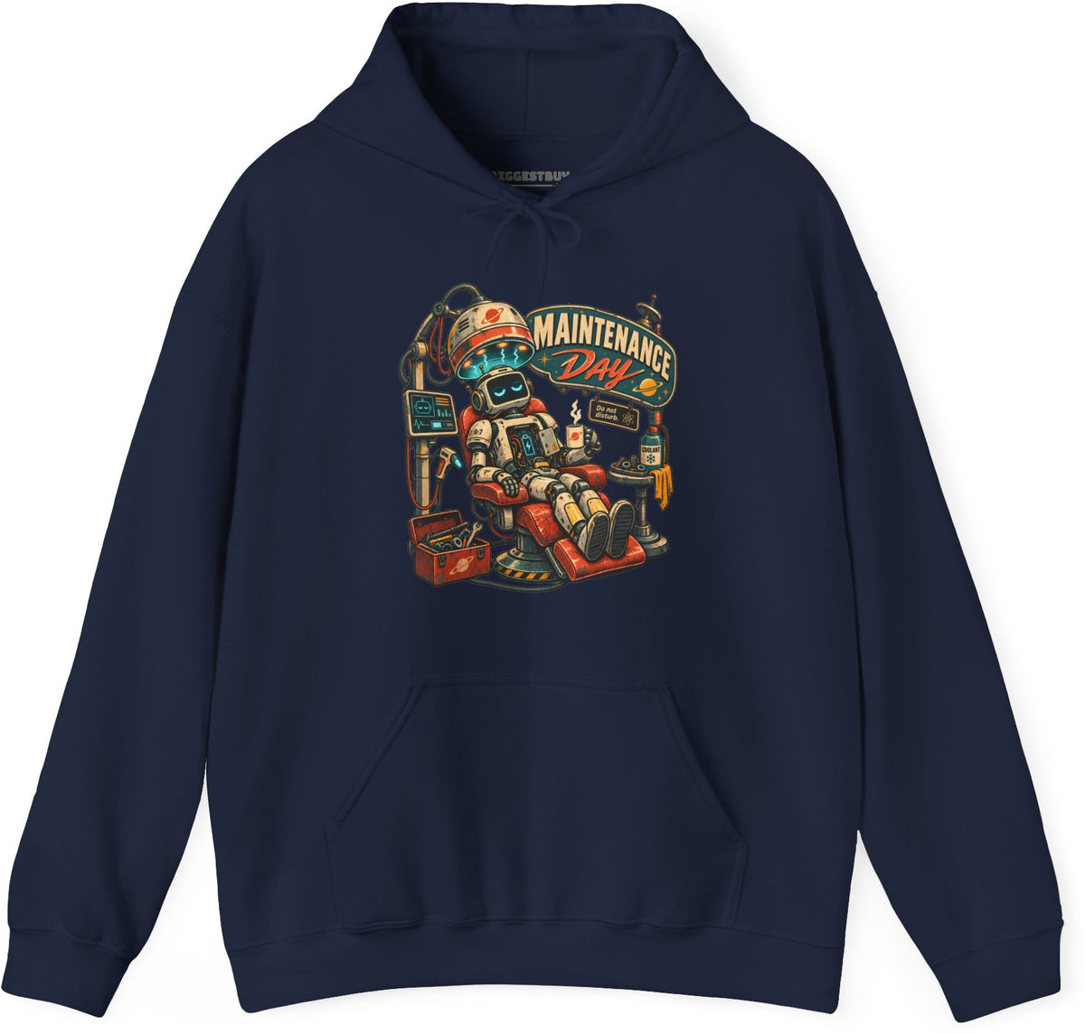 Maintenance Mode - Pullover Hoodie in Navy, front view