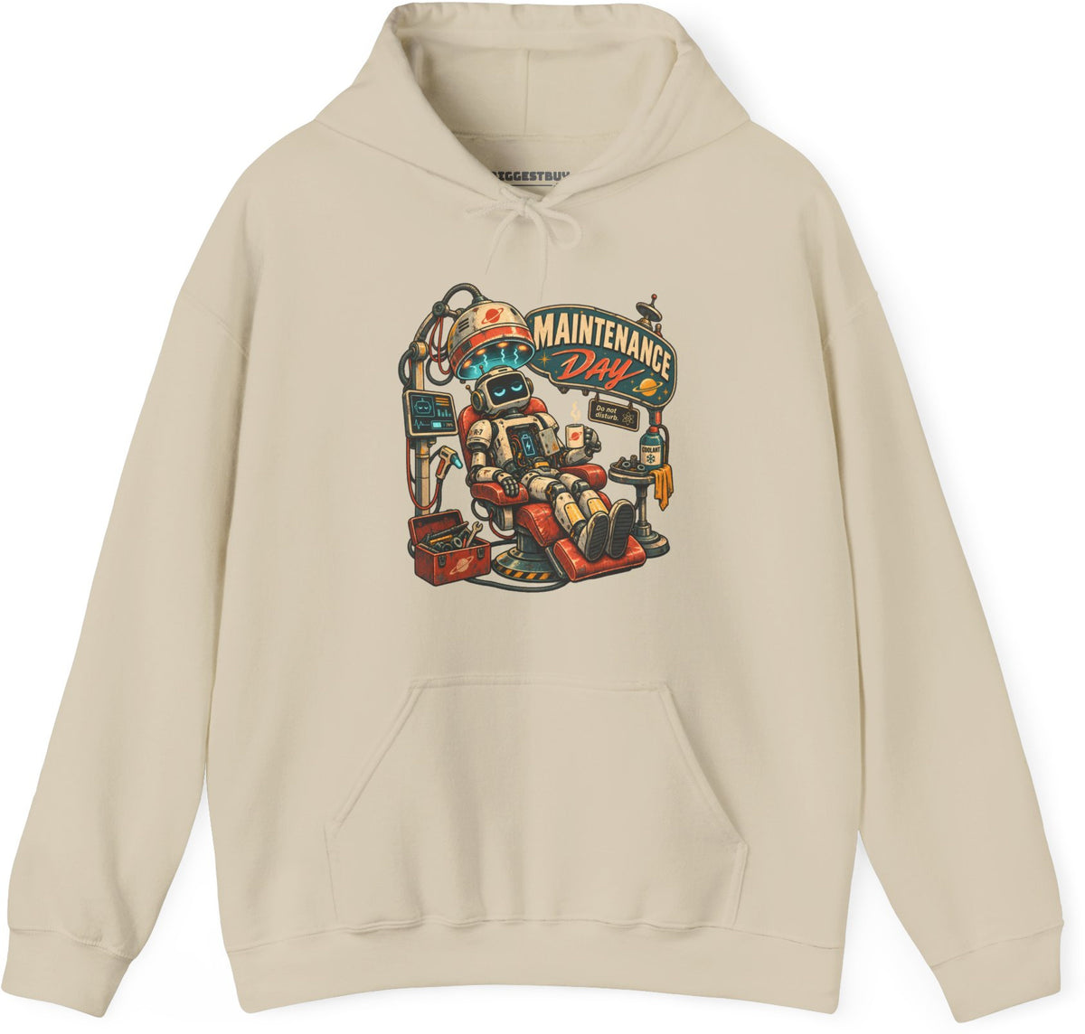 Maintenance Mode - Pullover Hoodie in Sand, front view
