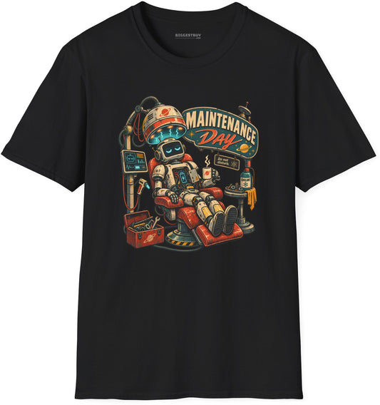 Maintenance Mode - Softstyle T-Shirt in Black, front view