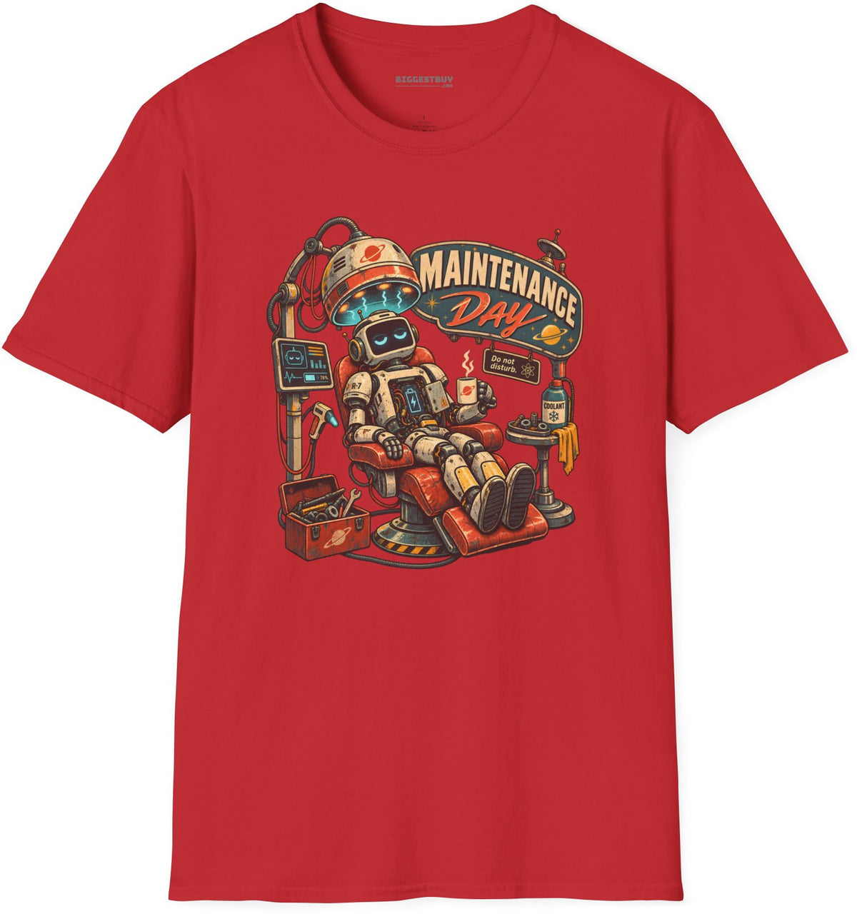 Maintenance Mode - Softstyle T-Shirt in Red, front view