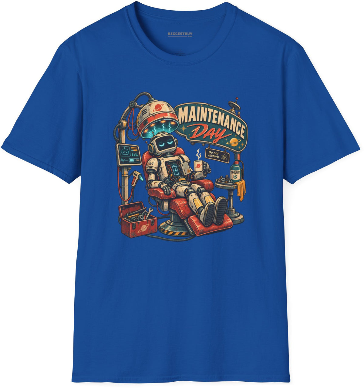 Maintenance Mode - Softstyle T-Shirt in Royal, front view