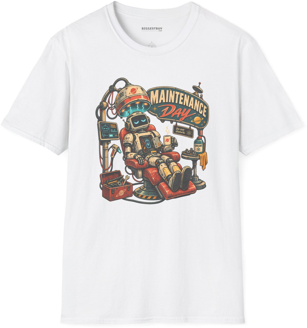Maintenance Mode - Softstyle T-Shirt in White, front view