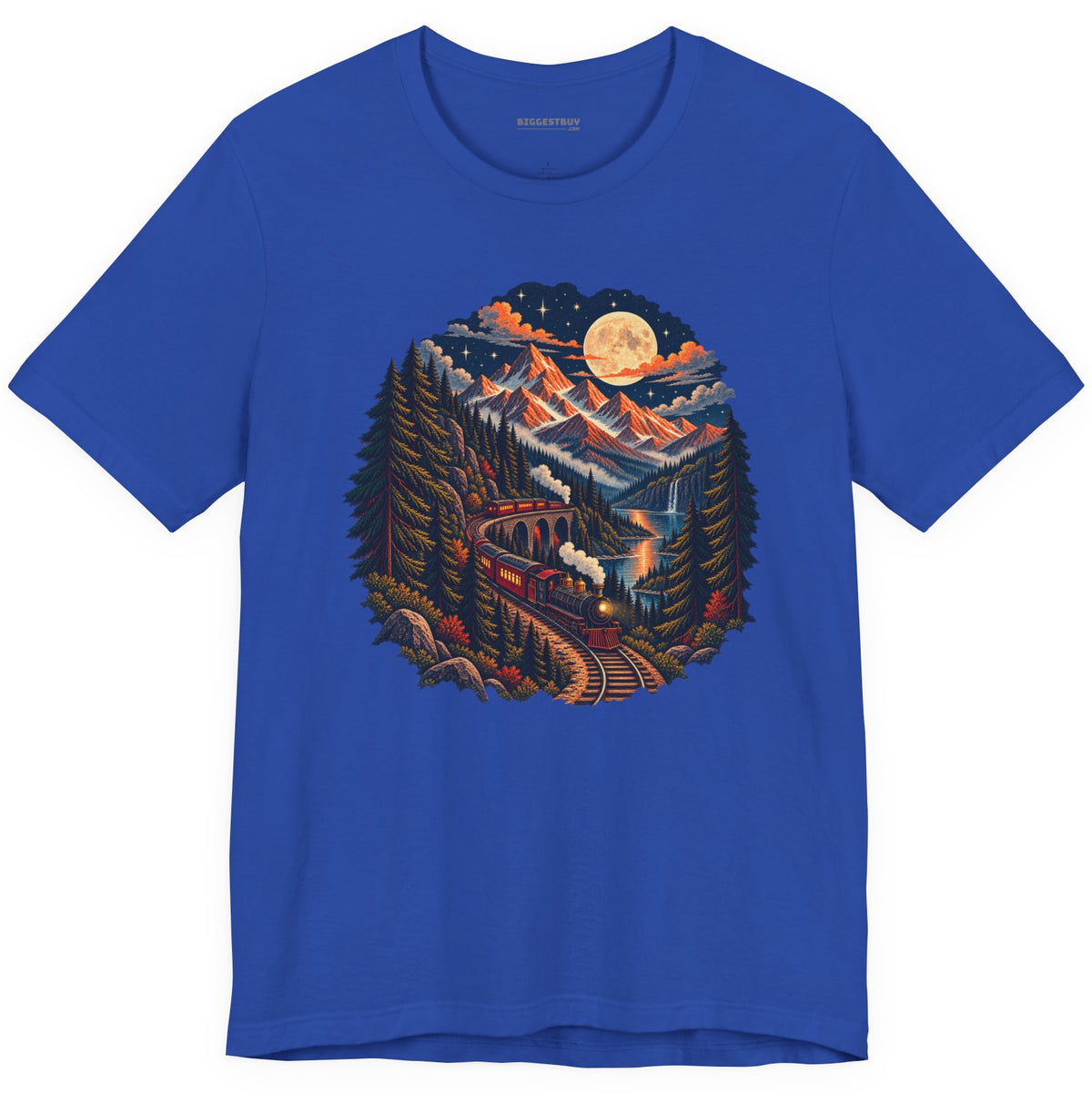 Midnight Rails - Classic Jersey Tee in True Royal, front view