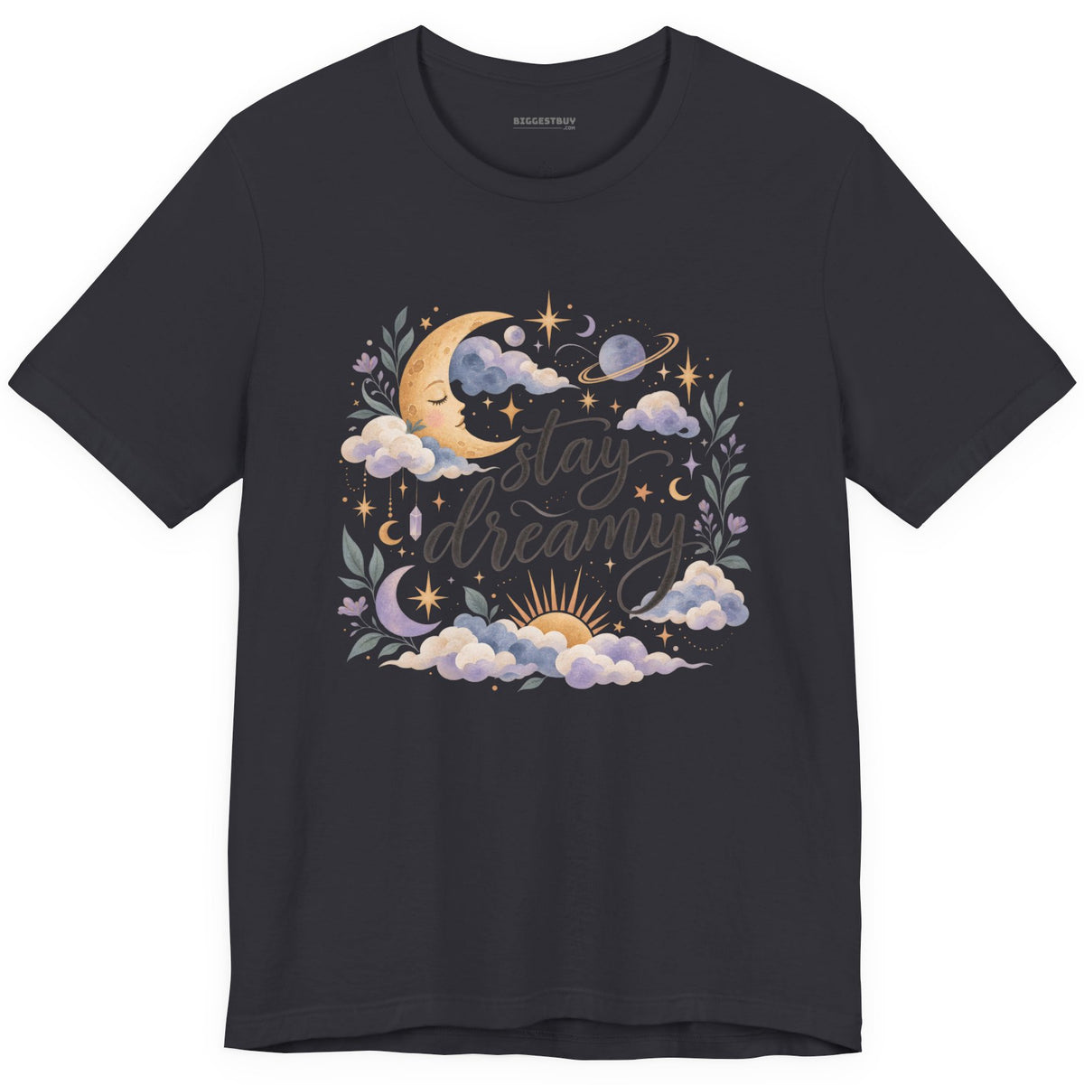 Moonlit Dreams - Classic Jersey Tee in Dark Grey, front view