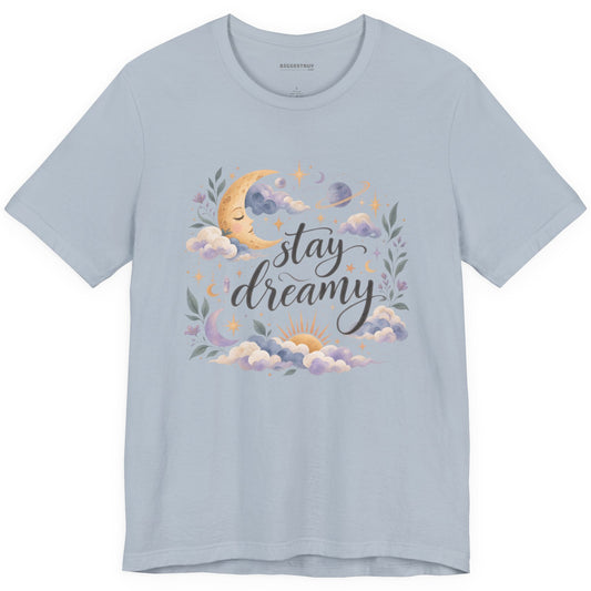 Moonlit Dreams - Classic Jersey Tee in Light Blue, front view