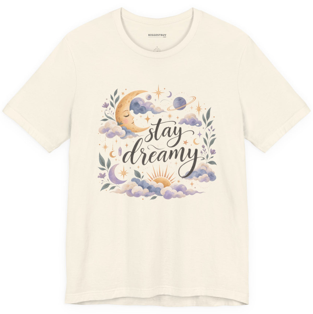 Moonlit Dreams - Classic Jersey Tee in Natural, front view