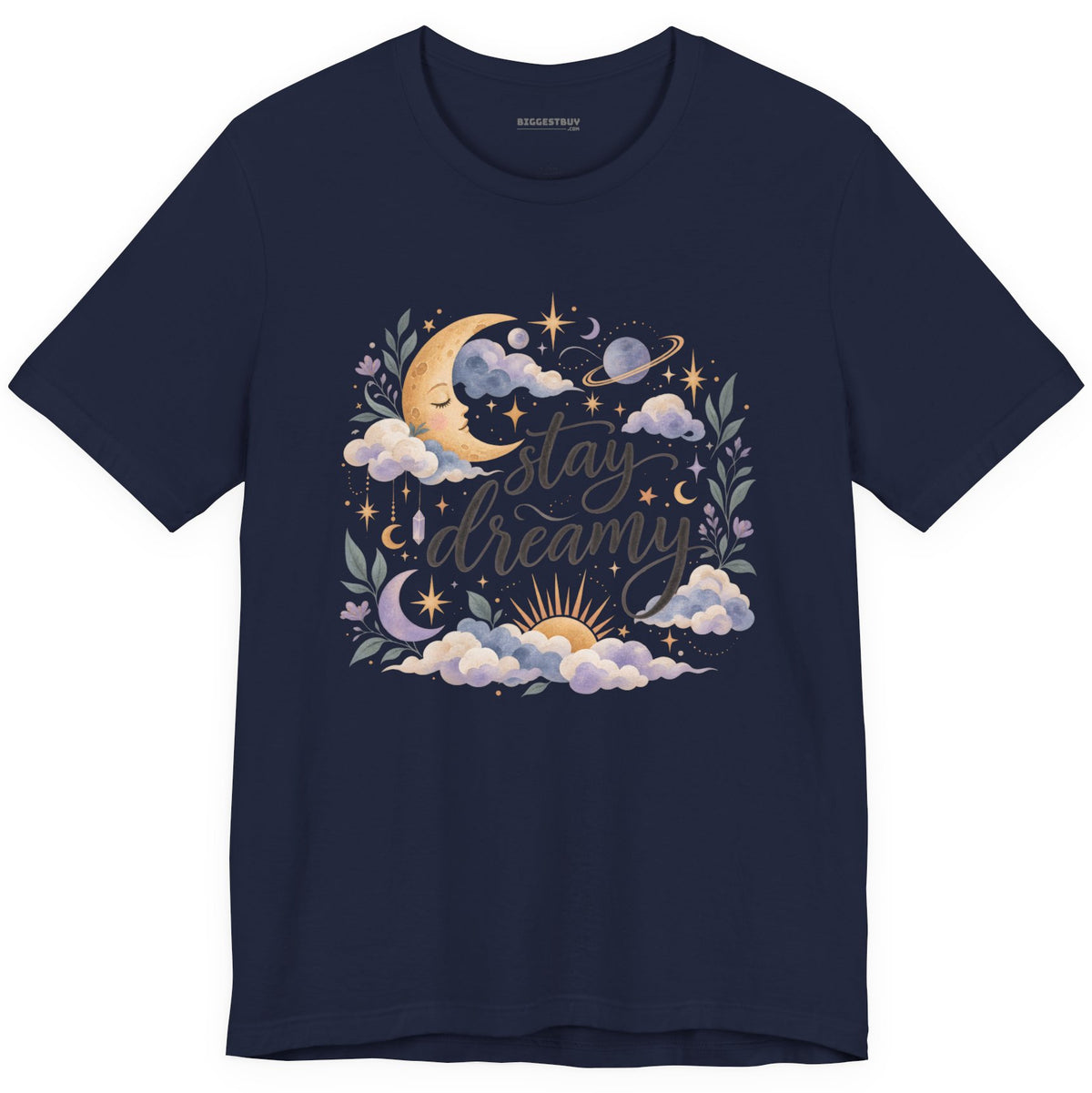 Moonlit Dreams - Classic Jersey Tee in Navy, front view