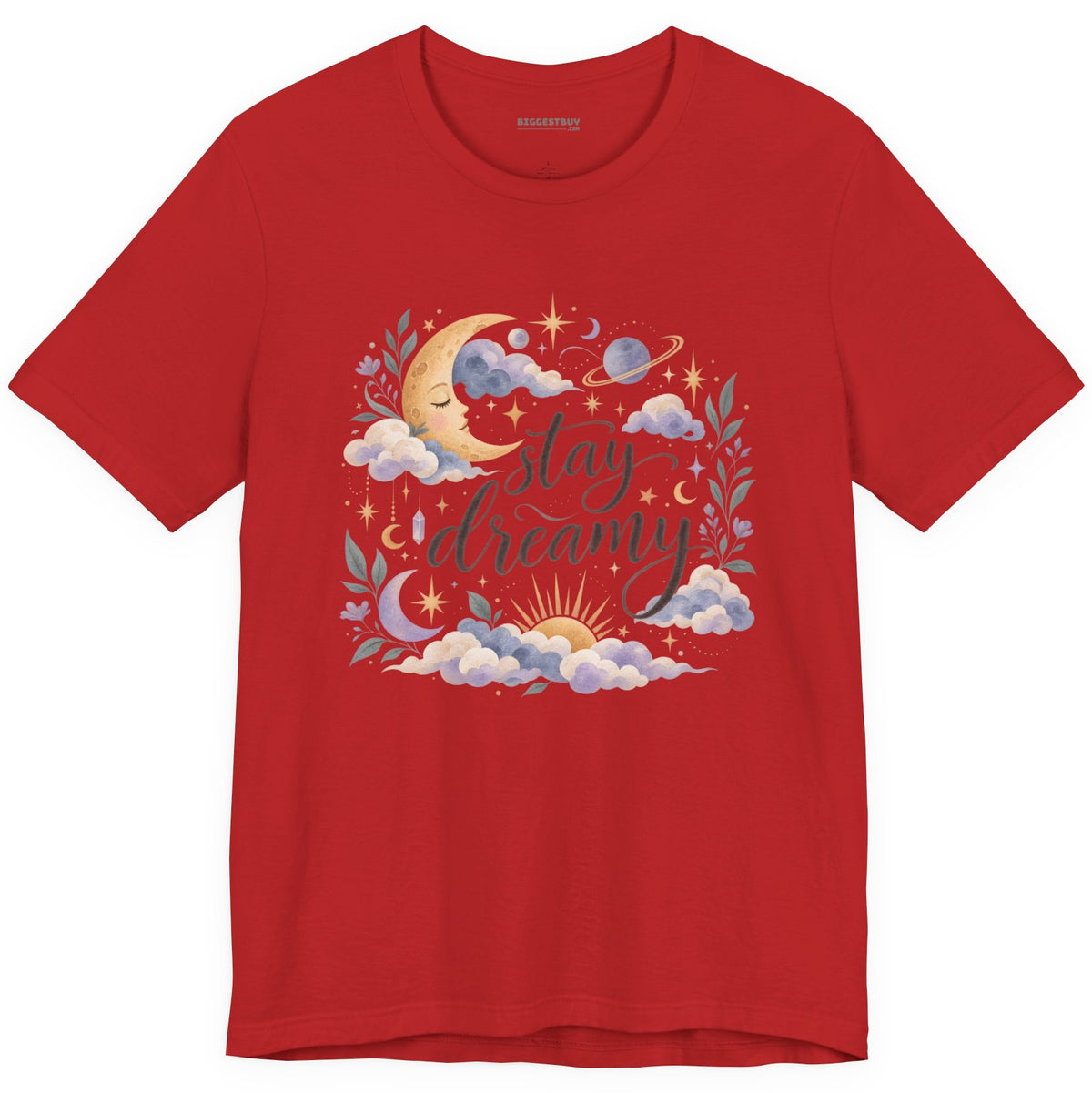 Moonlit Dreams - Classic Jersey Tee in Red, front view