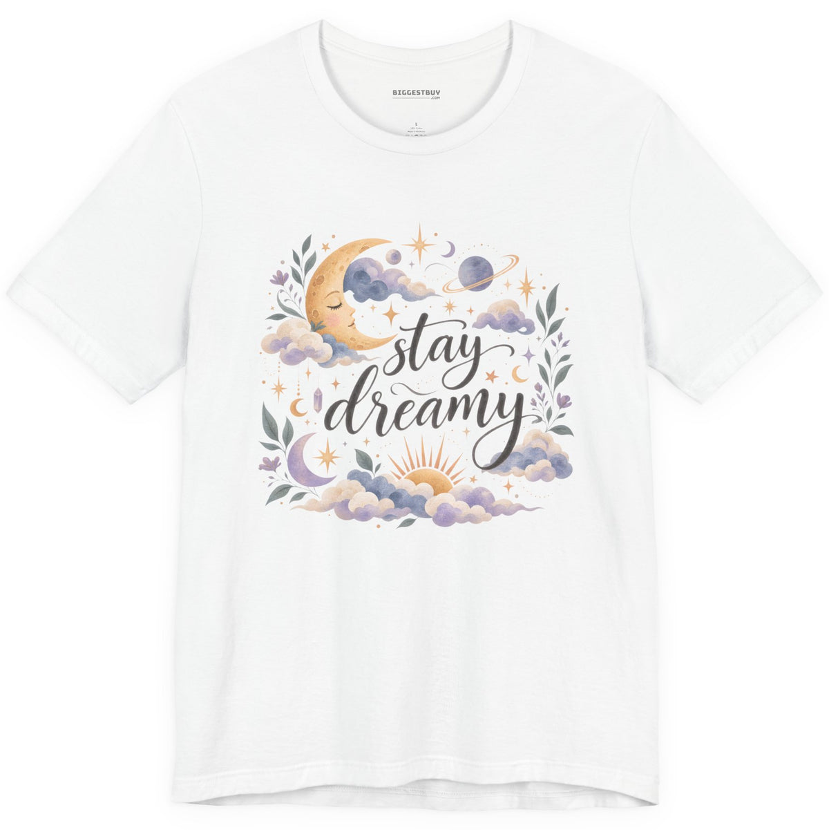 Moonlit Dreams - Classic Jersey Tee in White, front view