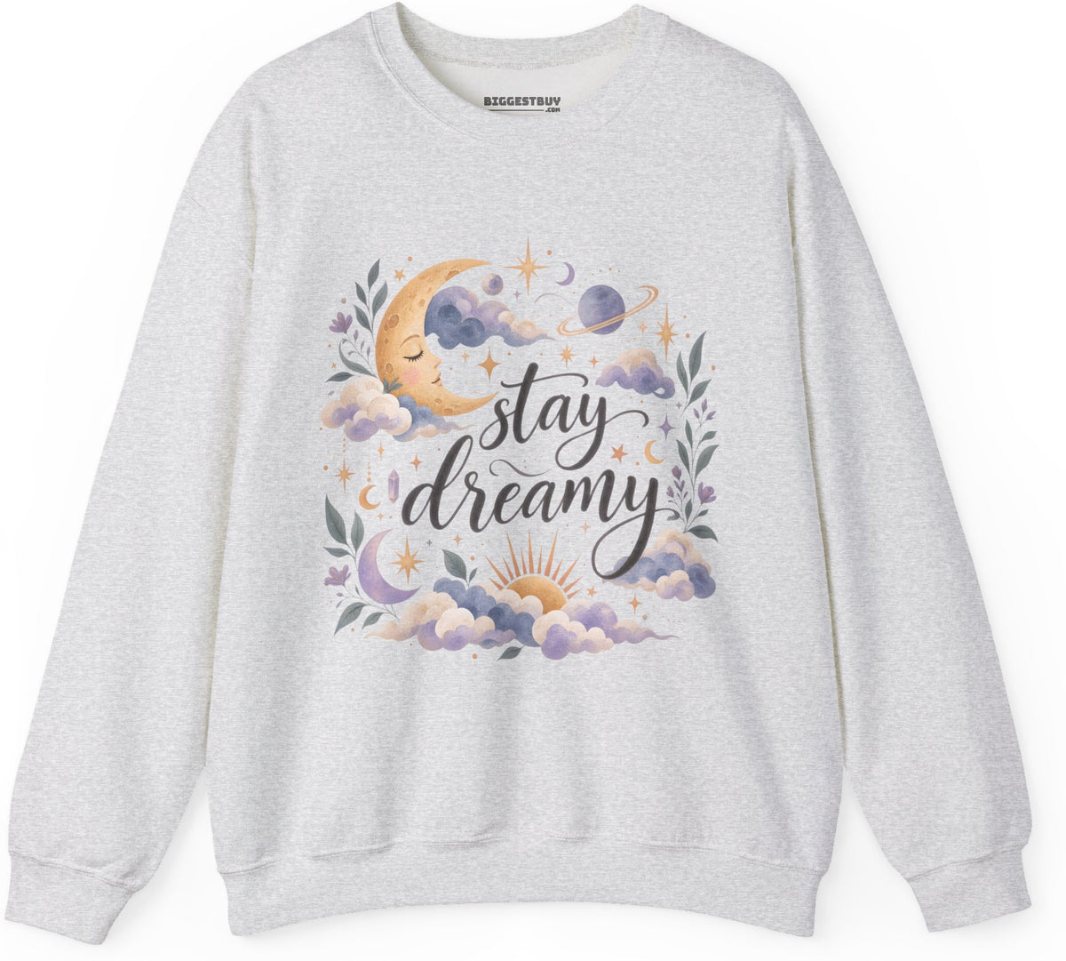 Moonlit Dreams - Crewneck Sweatshirt in Ash, front view