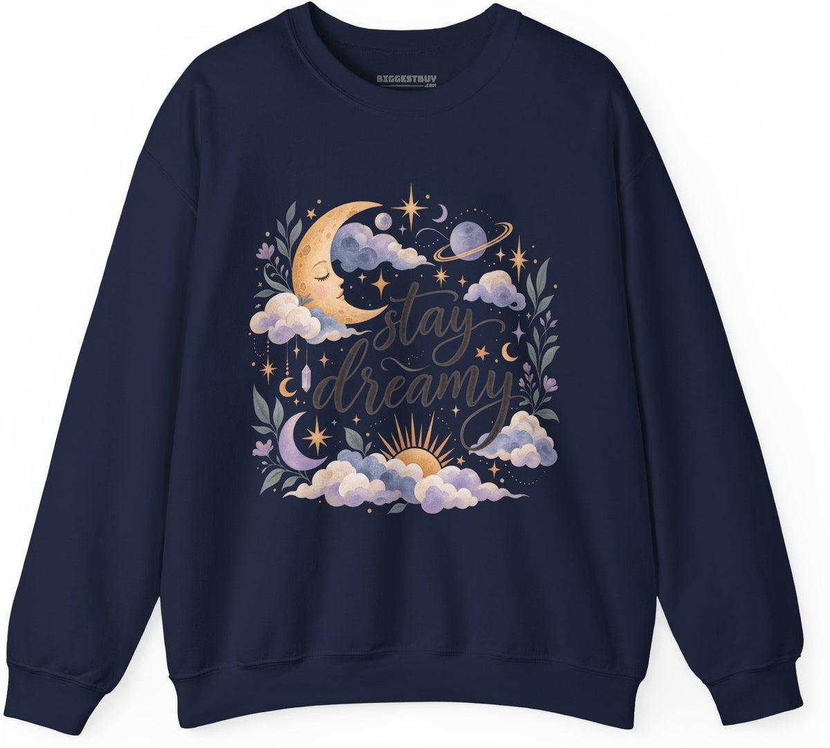 Moonlit Dreams - Crewneck Sweatshirt in Navy, front view
