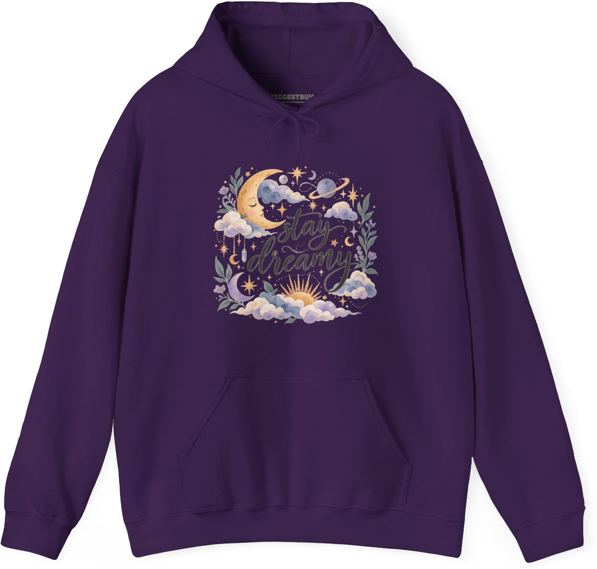 Moonlit Dreams - Pullover Hoodie in Purple, front view