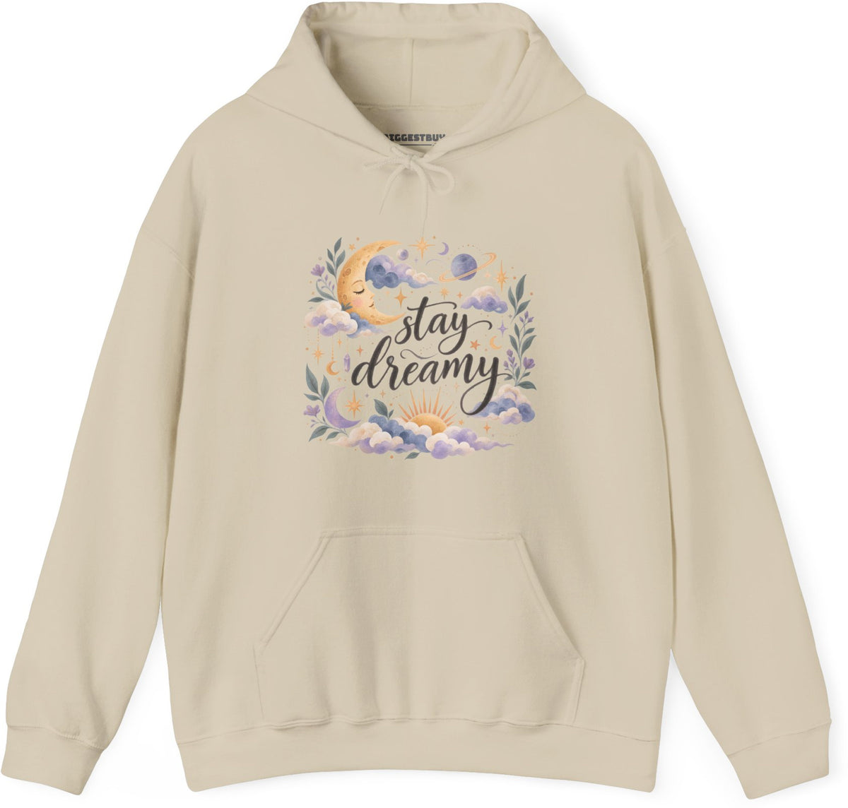 Moonlit Dreams - Pullover Hoodie in Sand, front view