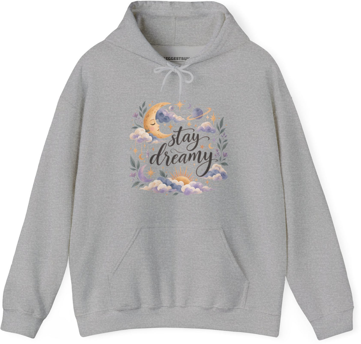 Moonlit Dreams - Pullover Hoodie in Sport Grey, front view