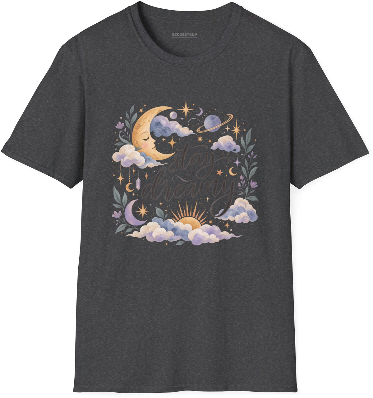 Moonlit Dreams - Softstyle T-Shirt in Dark Heather, front view