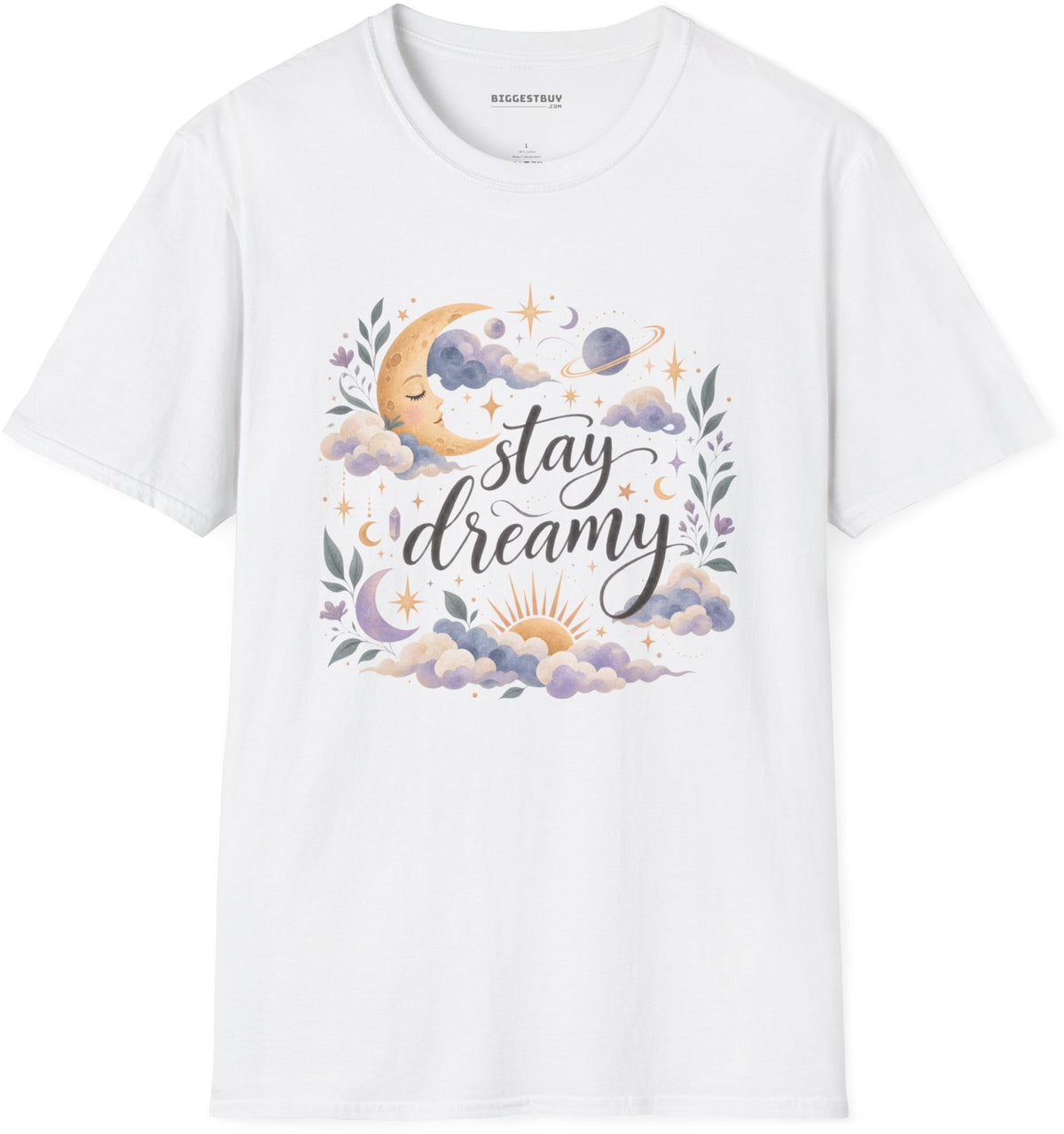 Moonlit Dreams - Softstyle T-Shirt in White, front view