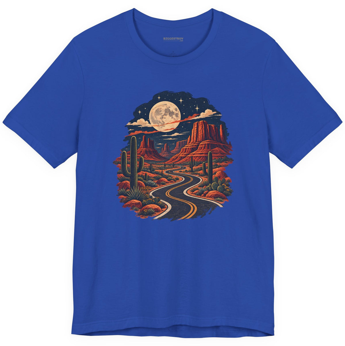 Moonlit Drive - Classic Jersey Tee in True Royal, front view